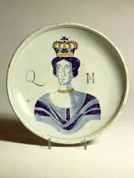 Lambeth Delftware portret van koningin Mary